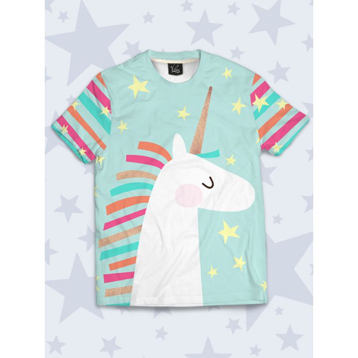 Детская Футболка Единорог и звёзды