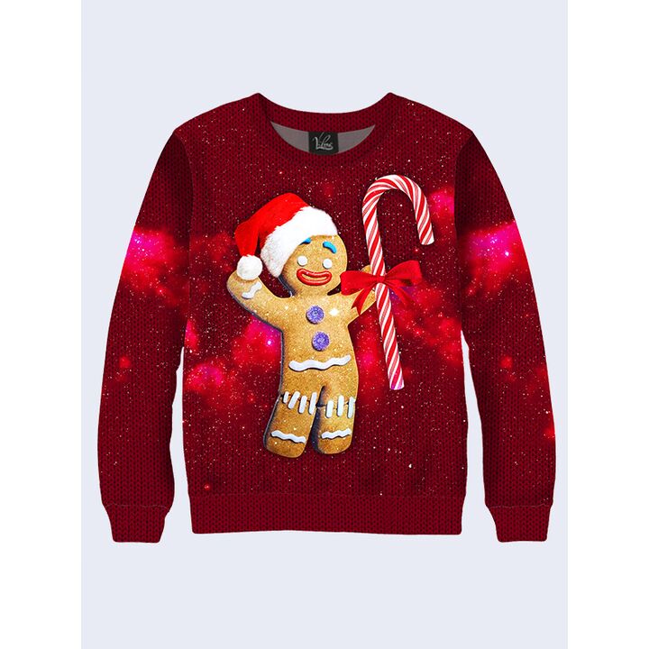Мужской Свитшот Gingerbread Man and candy