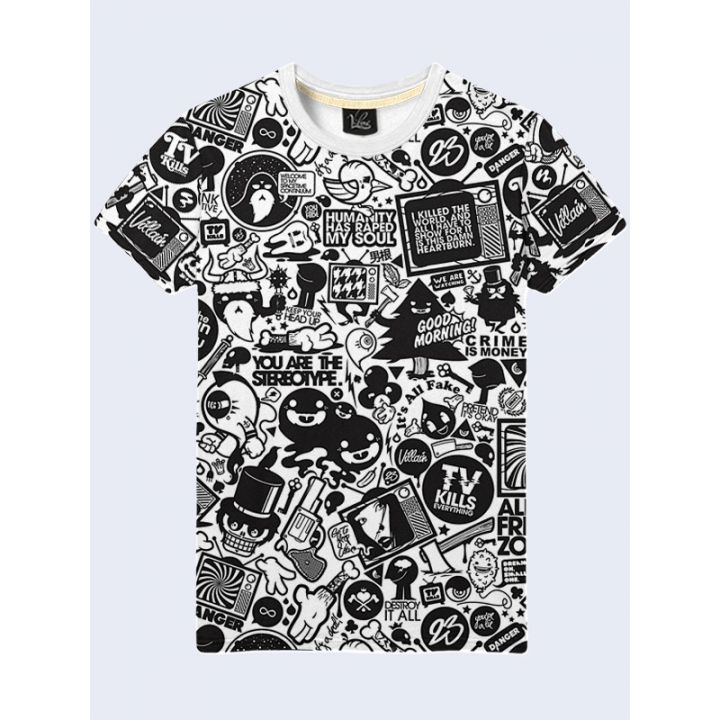 Футболка Black and white stickers