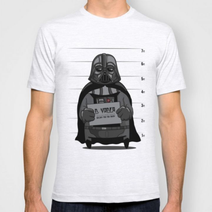 Мужская Оригинальная дизайнерская футболка Darth Under Arrest