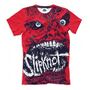 Красная футболка с белой надписью Slipknot