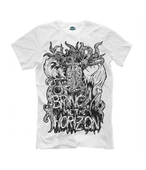 Стильная футболка с рисунком Якорь Белая Bring Me the Horizon