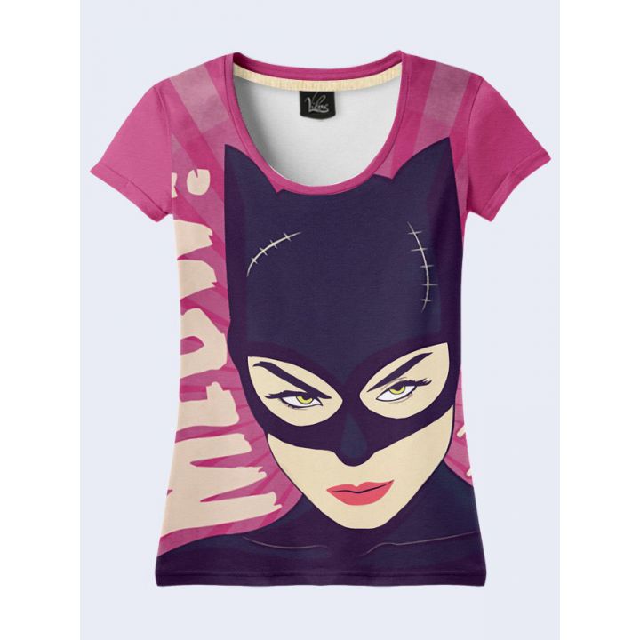 Женская Футболка Женщина-кошка арт