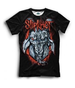 Прикольная футболка с рисунком Козел черная Slipknot