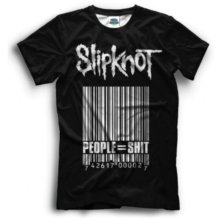 Мужская Прикольная футболка с рисунком Штрихкод Slipknot