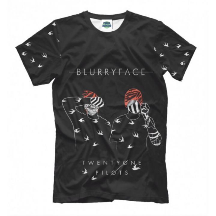 Мужская Стильная футболка с рисункомblurryface & birds Twenty One Pilots