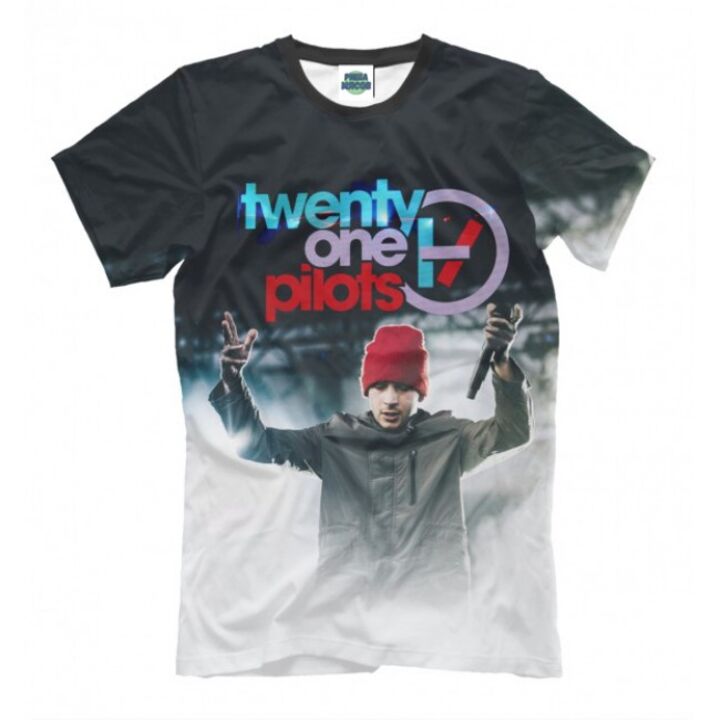 Мужская Стильная футболка с рисунком Twenty One Pilots - Тайлер и красная шапка
