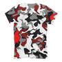 Красная футболка Суприм Красный комуфляж Supreme