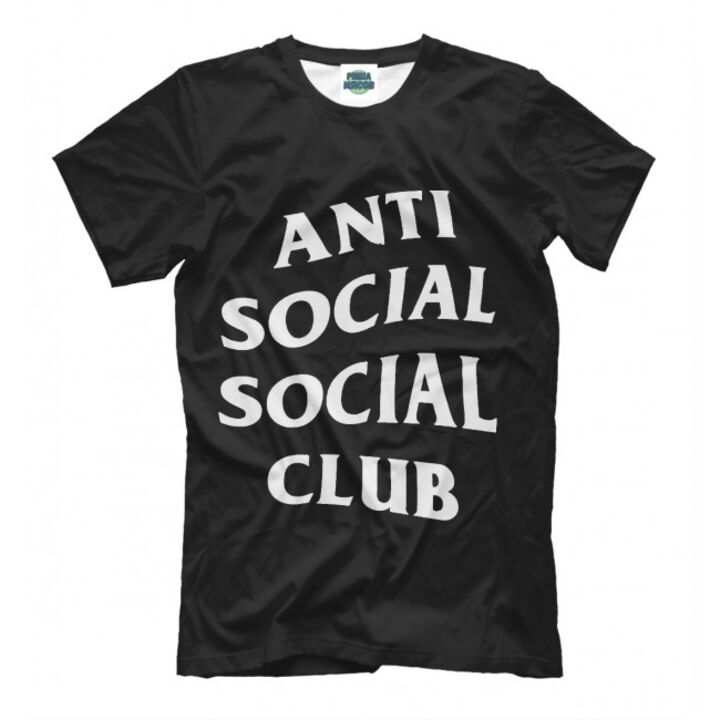 Прикольна чоловіча футболка з малюнком anti social social club