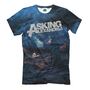 Мужская Прикольная футболка с рисунком Asking Alexandria синяя