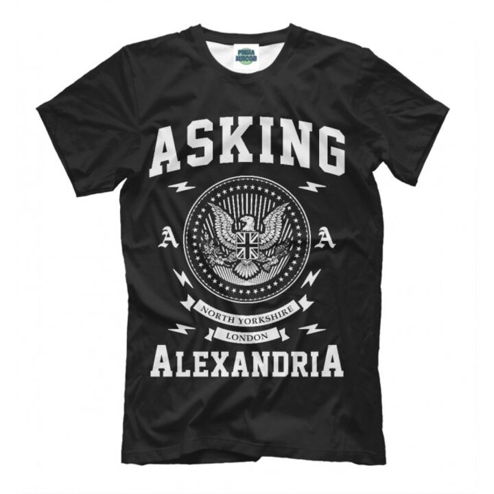 Мужская Прикольная футболка с рисунком Ч.Б Asking Alexandria