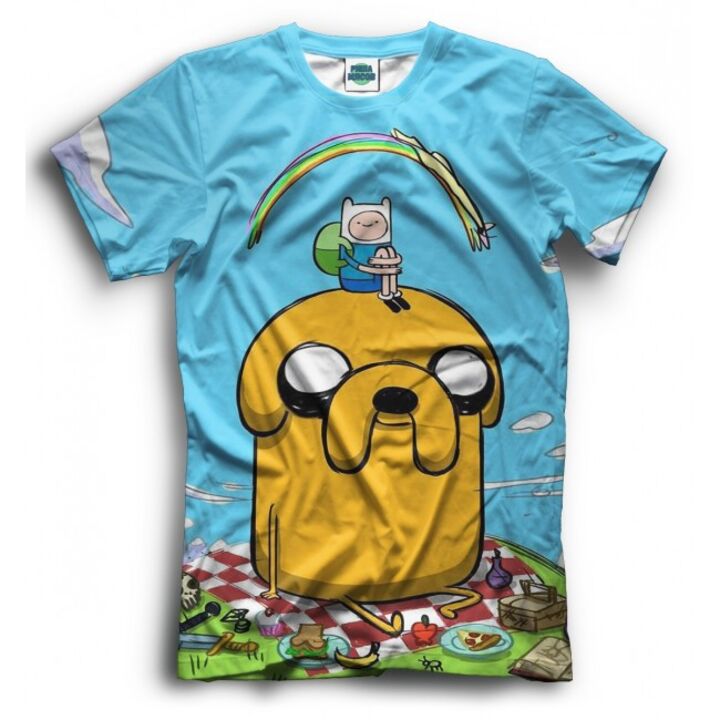 Прикольна чоловіча футболка з малюнком Пікнік Adventure Time