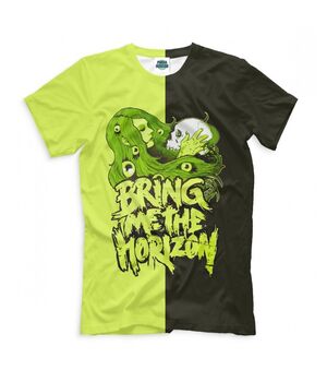 Прикольна футболка з малюнком Салатово чорна Bring Me the Horizon