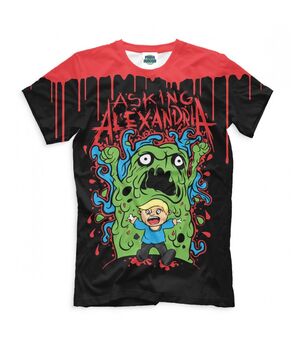 Прикольная футболка с рисунком Asking Alexandria зеленый монстр