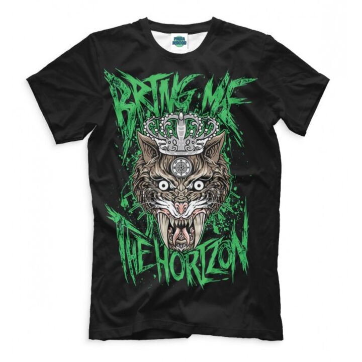 Мужская Прикольная футболка с рисунком Волк Bring Me the Horizon