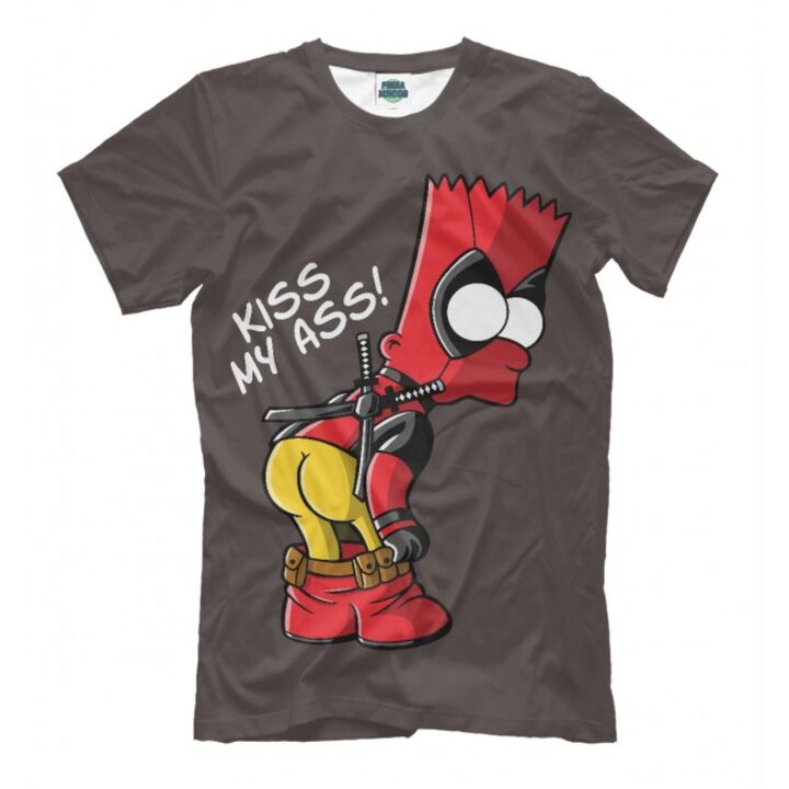 Прикольна чоловіча футболка з малюнком Bart Deadpool