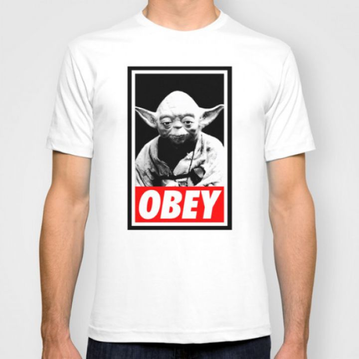 Мужская Оригинальная дизайнерска футболка Obey Yoda - Star Wars