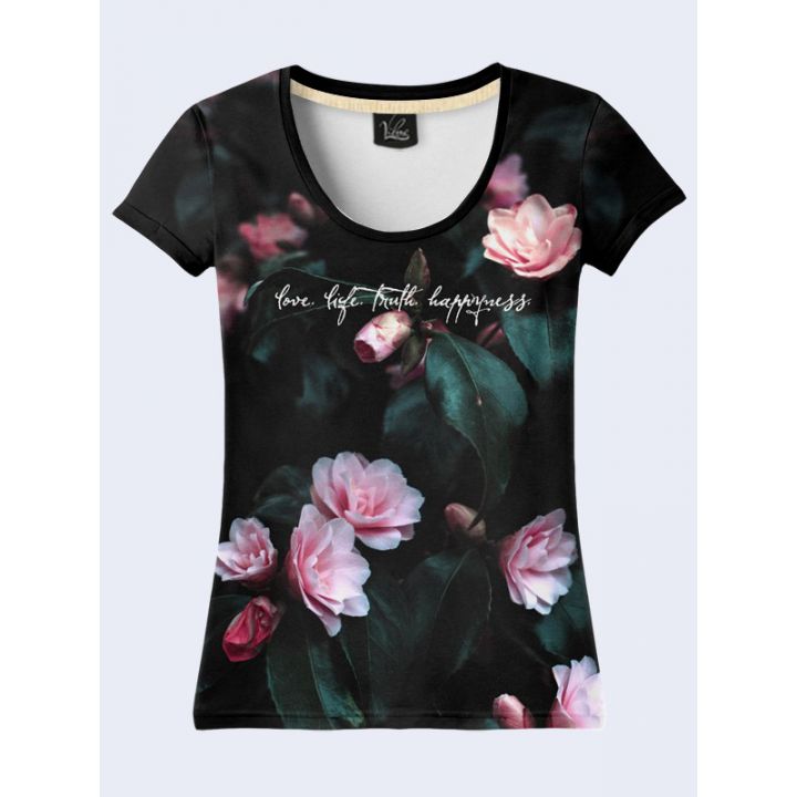 Женская Футболка Love flowers