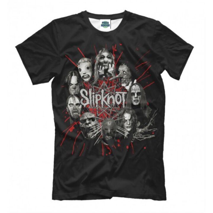 Прикольна чоловіча футболка з малюнком Фотот по колу Slipknot