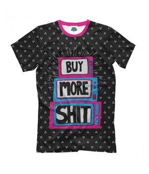 Стильная футболки с принтом Buy More Shit