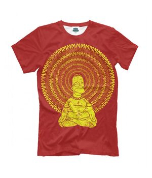 Прикольная футболка с рисунком Гомер Буддизм