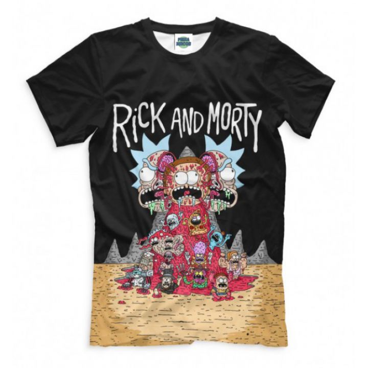 Мужская Прикольная футболка с рисунком Рик и Морти внутринности