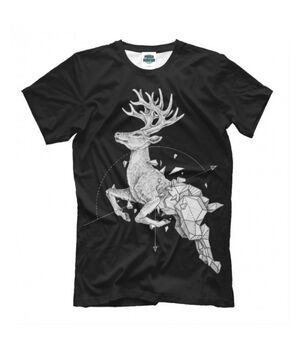 Стильная футболки с принтом Geometric dark deer