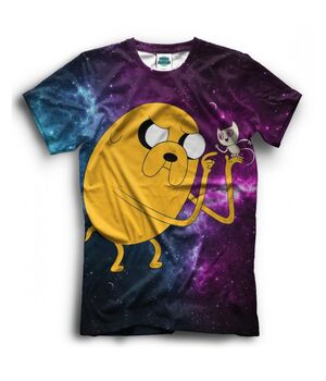 Прикольная футболка с рисунком Adventure Time Джейк космос