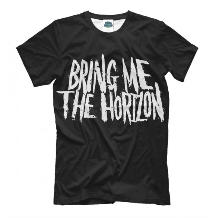 Мужская Прикольная футболка с рисунком Надпись Bring Me the Horizon