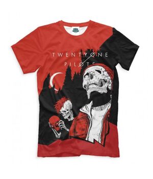 Стильная футболка с рисунком Красно черная Twenty One Pilots