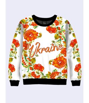 Свитшот "Украина в маках" белый