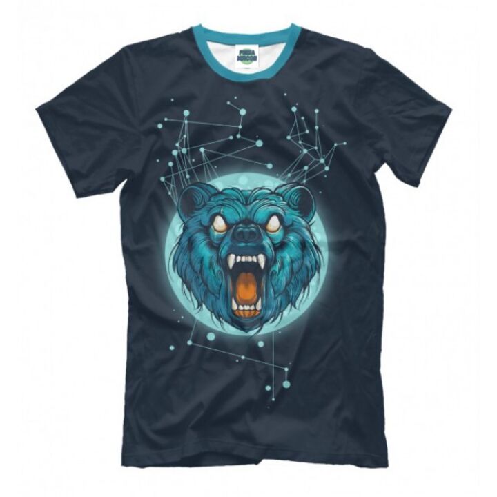 Женская Стильная футболки с принтом Cosmic Bear