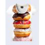 3D Жіноча футболка "Пончики" білий