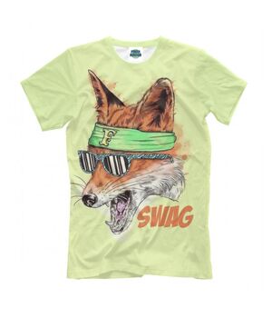 Прикольная футболка с рисунком Лиса SWAG