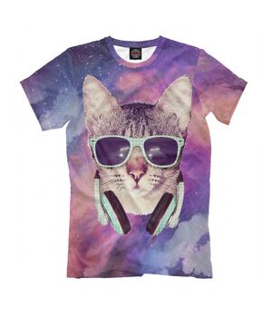 Модная футболка с рисунком Space Cat