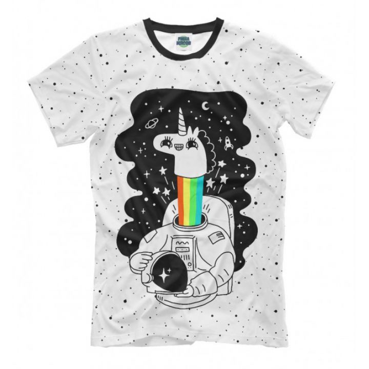 Женская Стильная футболка с рисунком Единорог астронавт