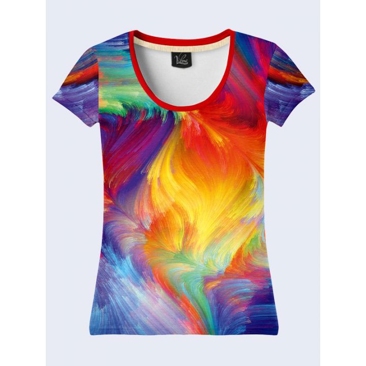 3D Жіноча футболка "Яскраві барви"