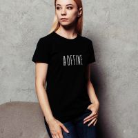 Футболка #offine жіноча, Чорний