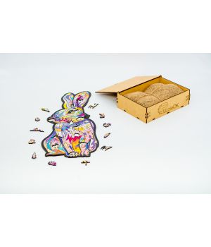 Дерев'яний пазл з фанери Rabbit, Розмір А3, Подар коробка