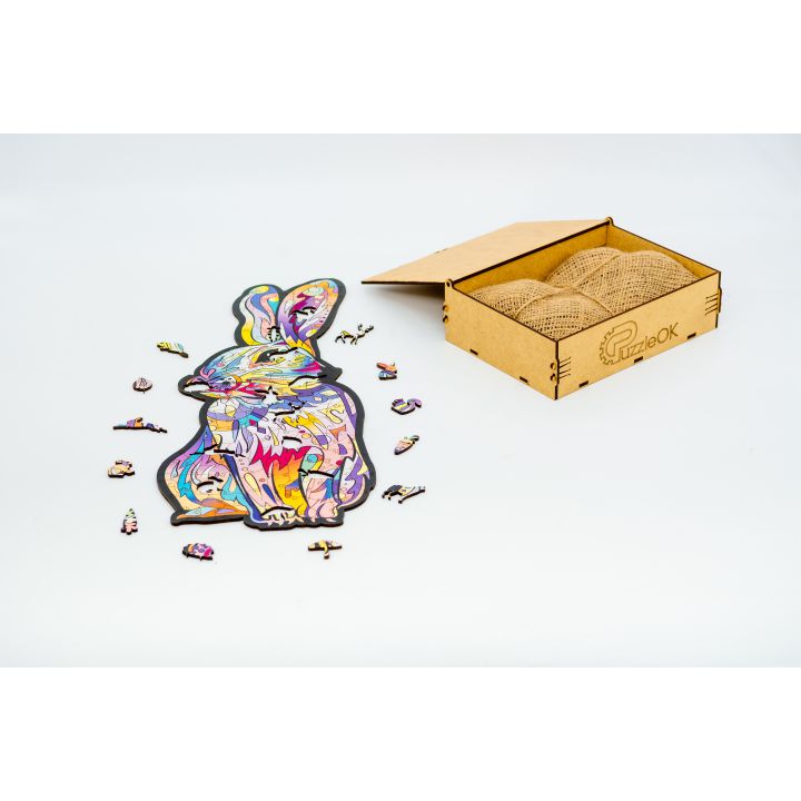 Дерев'яний пазл з фанери Rabbit, Розмір А3, Подар коробка
