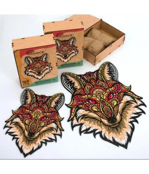 Фігурні дерев'яні пазли Red Fox, розмір S, 70 деталей Карт коробка