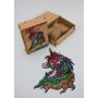 Фигурные пазлы из дерева Unicorn 1, размер М, 124 детали Карт коробка