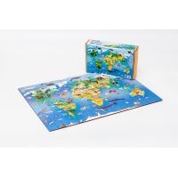 Деревянный пазл для детей Kids world, Розмір А3, Картон коробка