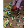 Фигурные пазлы из дерева Динозавр, размер M, 129 деталей Картонная коробка