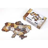 Фигурный деревянный пазл для детей и взрослых Ukraine map, Розмір А4, Картон коробка