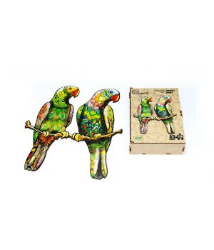 Фигурный деревянный пазл для детей и взрослых Parrot, Розмір А3, Подар коробка