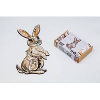 Фигурный деревянный пазл для детей и взрослых Bunny, Розмір А4, Картон коробка