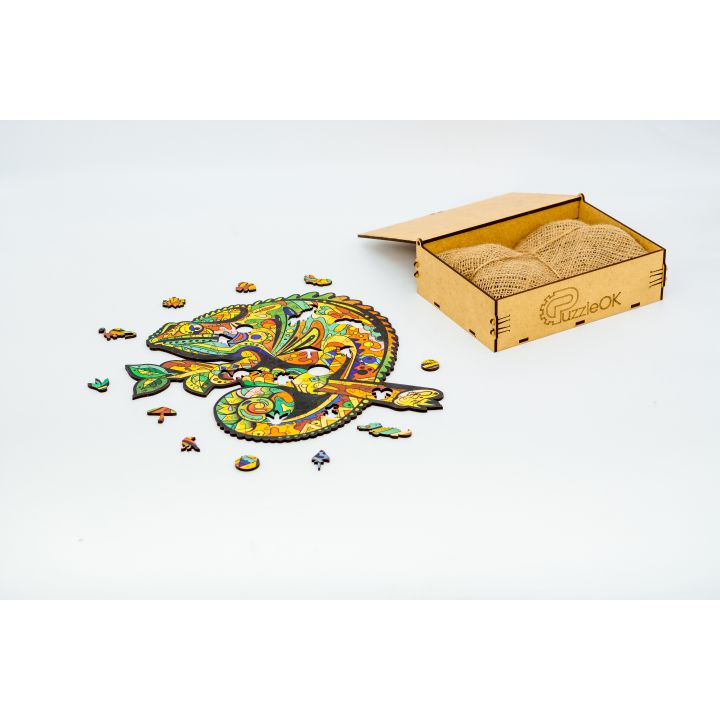 Дерев'яний пазл з фанери Chameleon, Розмір А3, Подар коробка