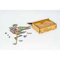 Фигурный деревянный пазл для детей и взрослых Flamingo, Розмір А3, Подар коробка