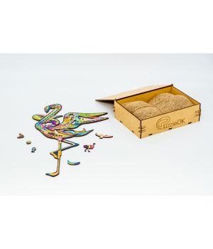 Фигурный деревянный пазл для детей и взрослых Flamingo, Розмір А3, Подар коробка